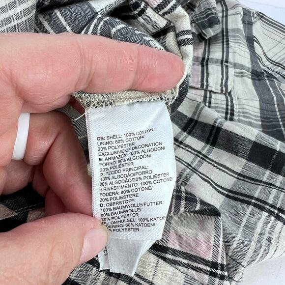 EUC The North Face Campridge Plaid Button Front Pockets Women's Shift Dress M - Picture 9 of 13